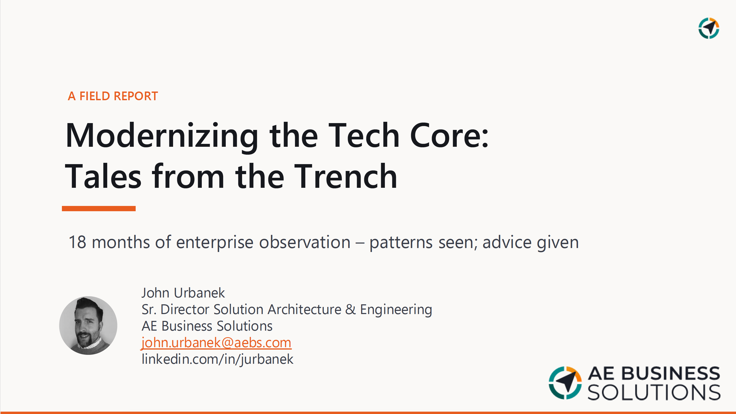 3. AE Business Solution - Tales from the Trench thumbnail